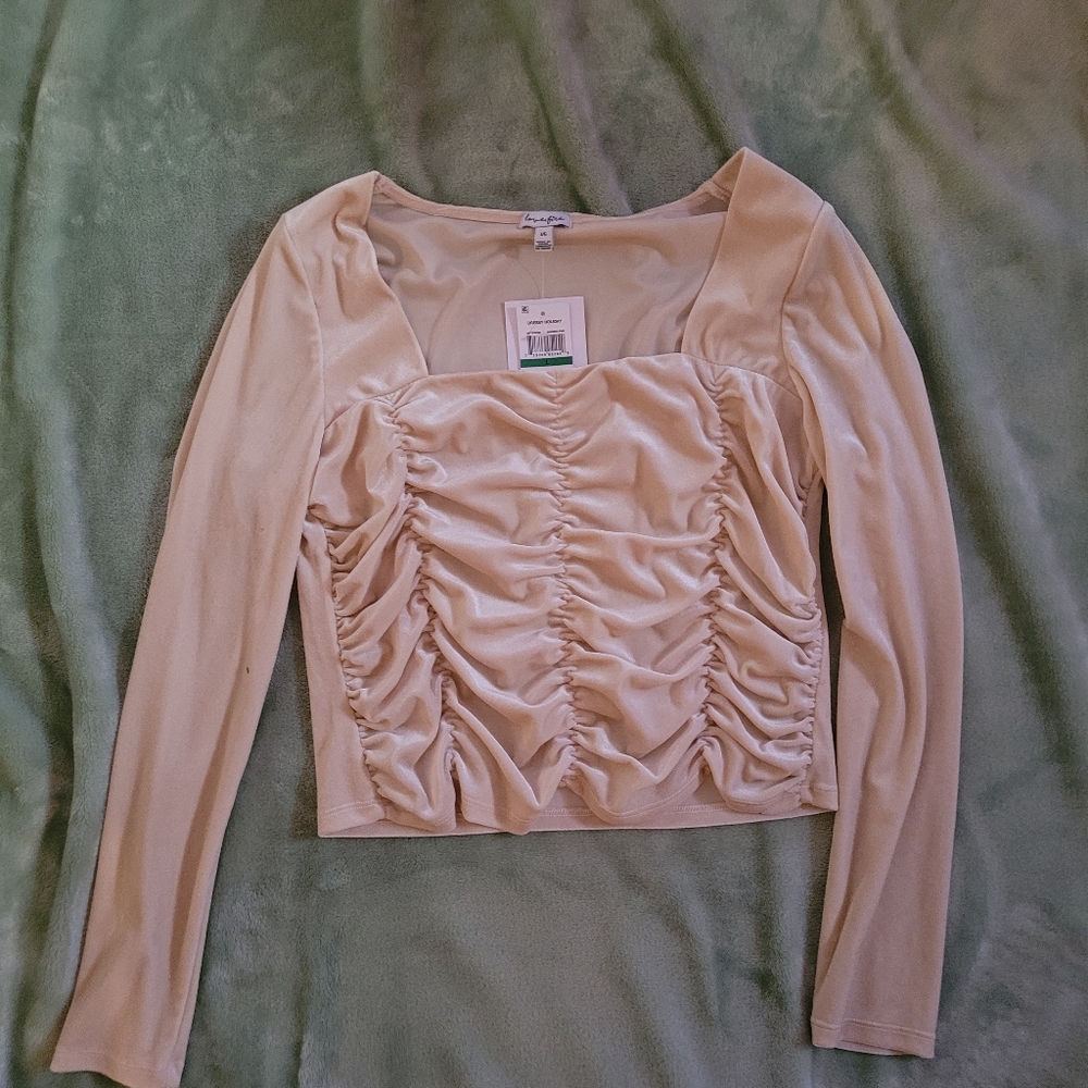 Ladies Cream Velour Shirt
